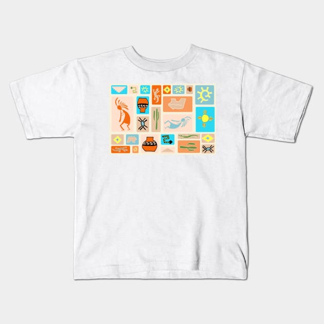 Southwestern Panel - Sand Kids T-Shirt by wiccked